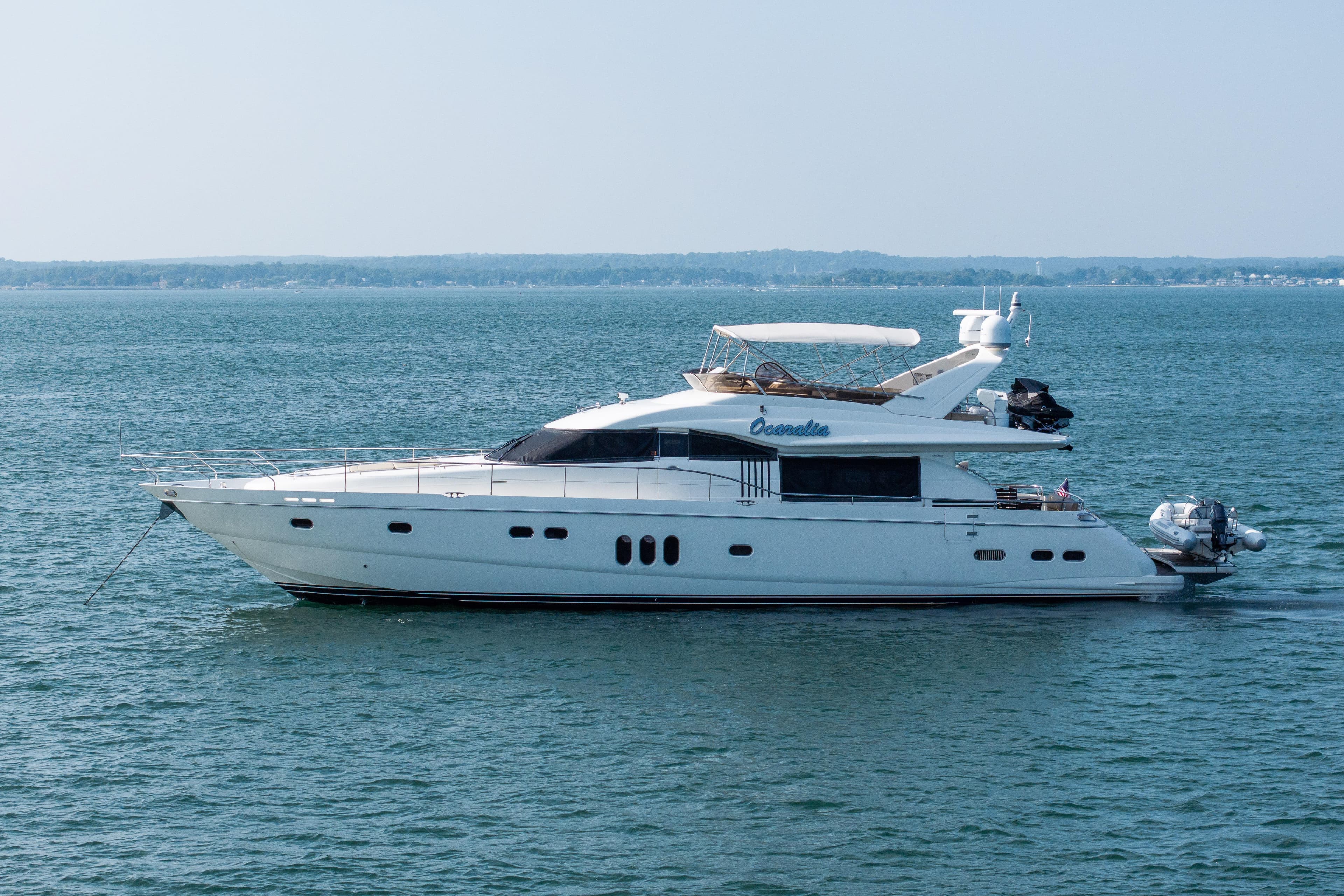 2008 Viking Princess 75 yacht cruising on open water.