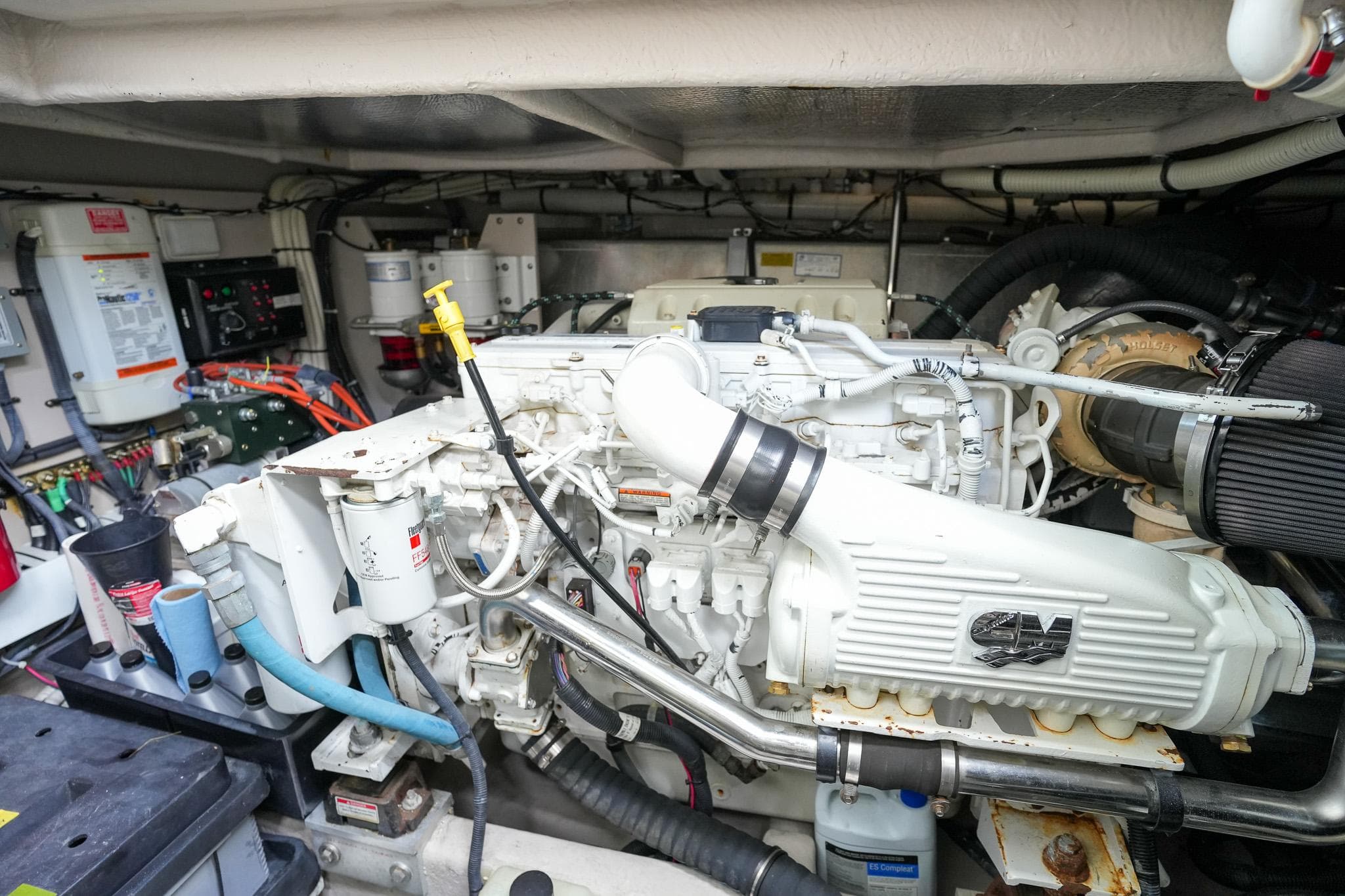 Engine room of a 2010 Sea Ray 500 Sundancer yacht.