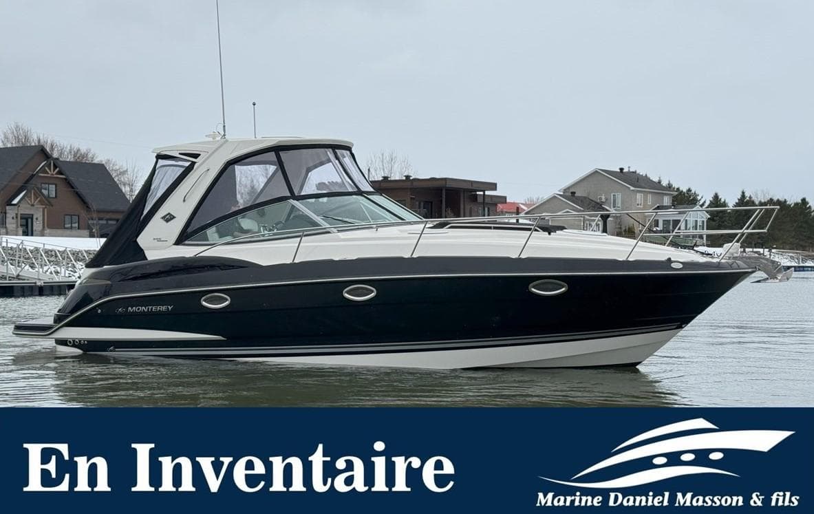 2013 Monterey 355 Sport Yacht on water, available at Marine Daniel Masson & fils.