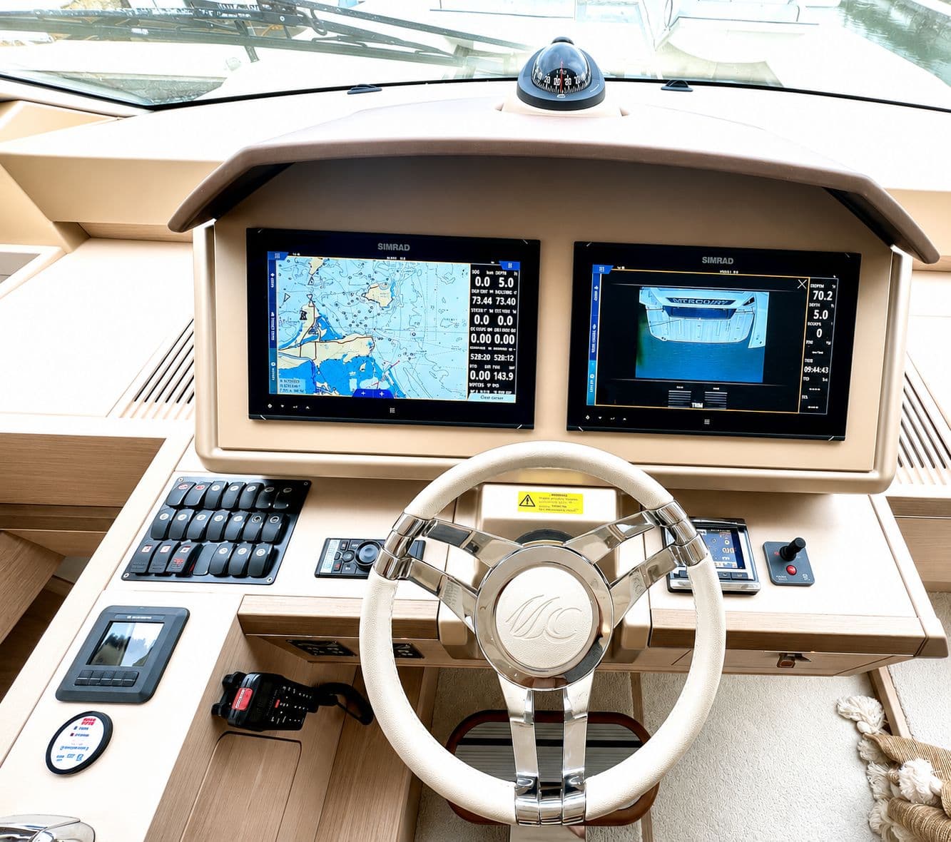 2019 Monte Carlo MC6 cockpit with navigation system.