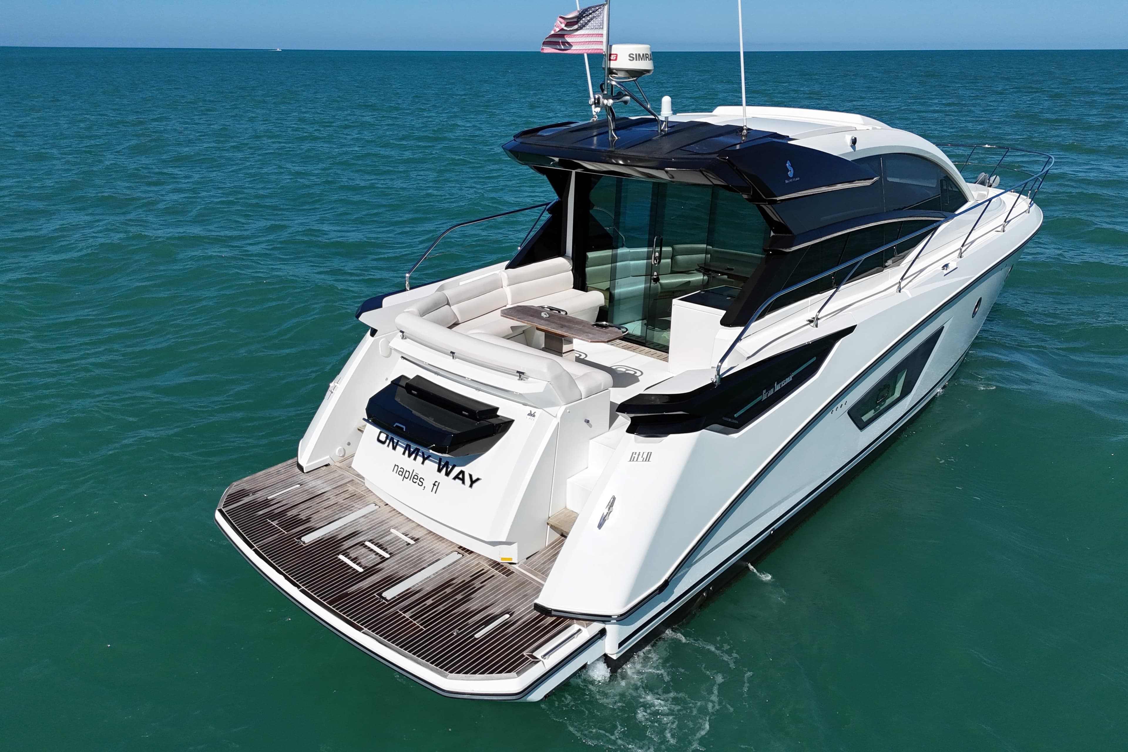 2018 Beneteau Gran Turismo 50 yacht cruising on open sea.