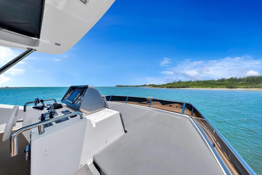 Luxury Aicon 75 yacht cruising on clear blue waters, 2008 model.