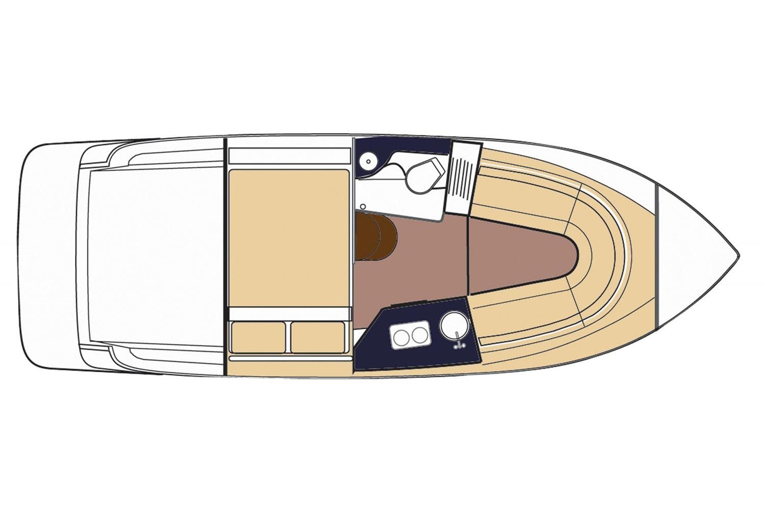 Manufacturer Provided Image: Top view layout of 2016 Regal 30 Express boat interior.