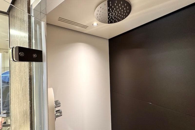 Modern shower area in 2026 Azimut Grande Magellano 25 Metri yacht.