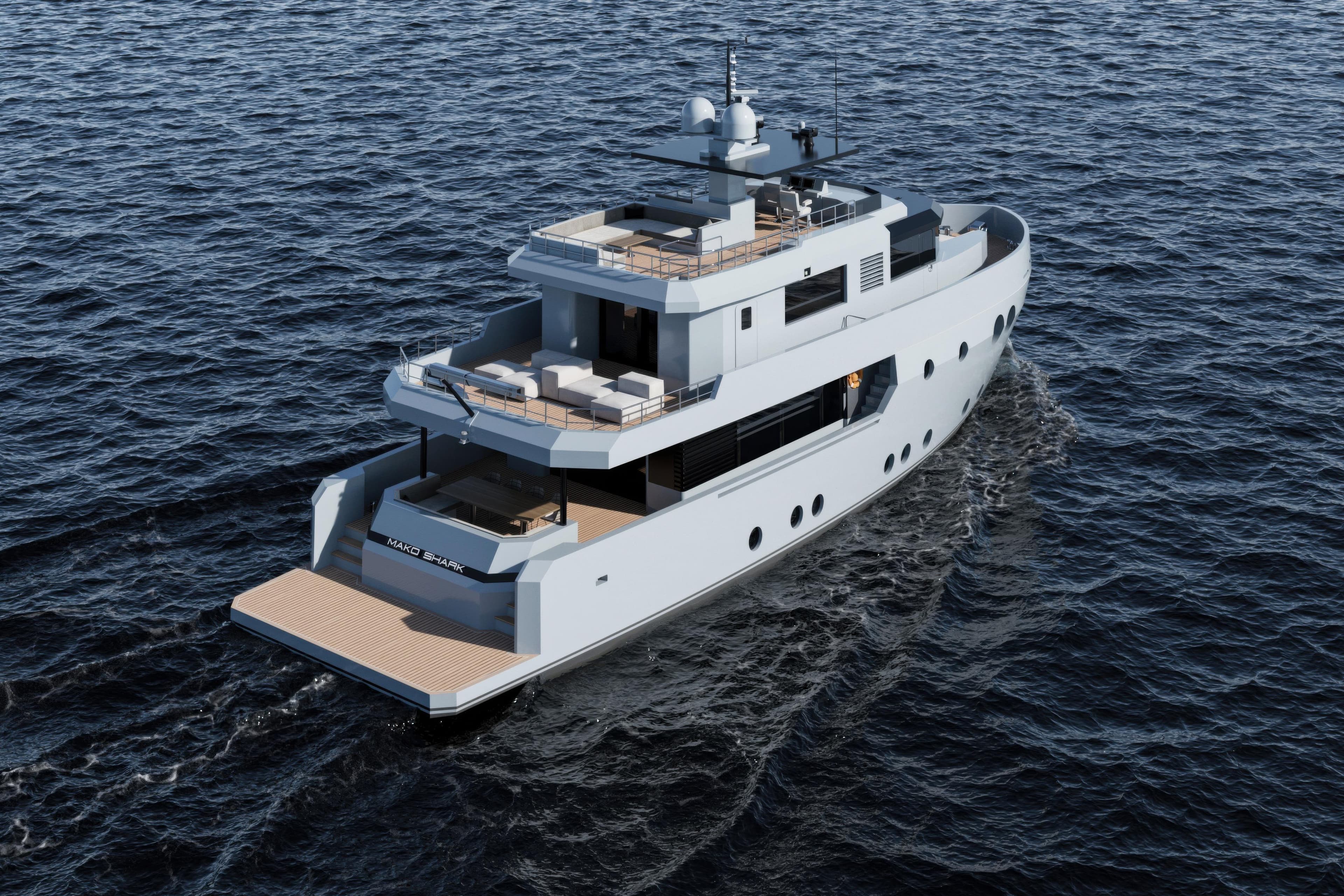 Luxurious 2027 Tufan and Brothers yacht cruising on open sea.
