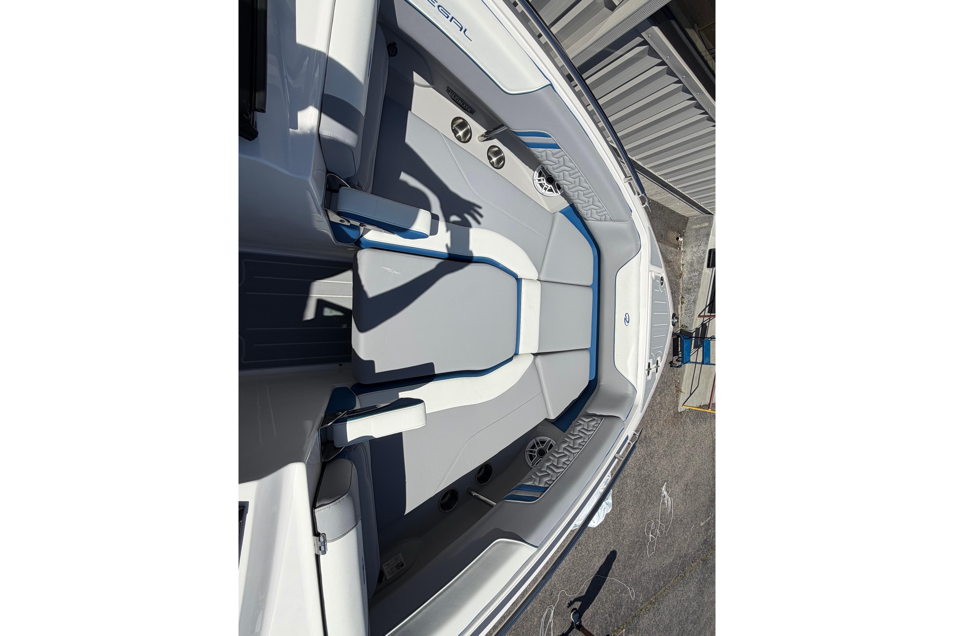 2026 Regal LS6 Surf boat interior with sleek seating and modern design.