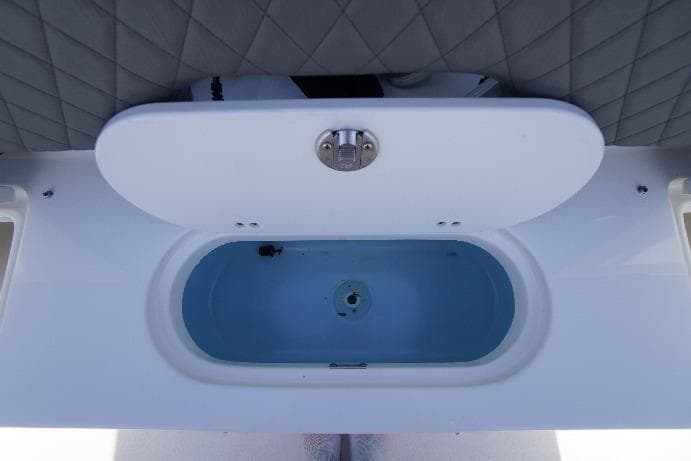 Livewell compartment on 2025 Key West 203 FS boat, featuring a sleek, modern design.