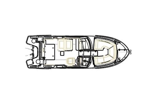 Manufacturer Provided Image: Top view schematic of 2026 Boston Whaler 240 Vantage boat layout.