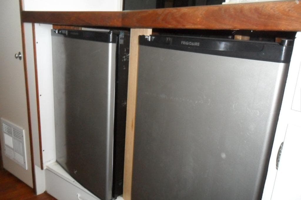 Frigidaire refrigerators in 1979 Bertram 46.6 Sport Fisher yacht kitchen.