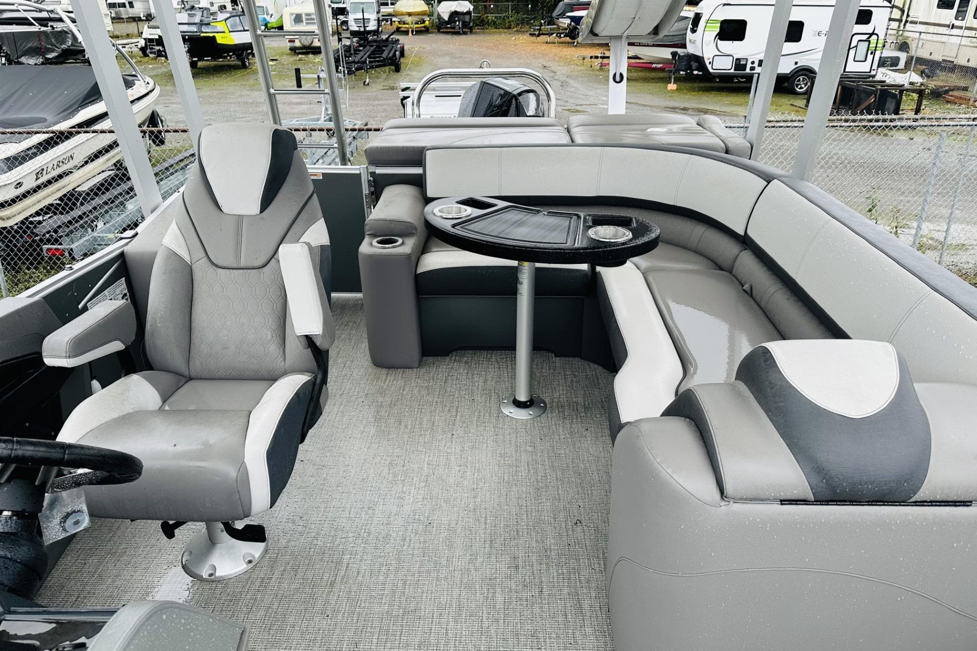2025 Avalon Catalina Cruise Funship interior with plush seating and modern design.