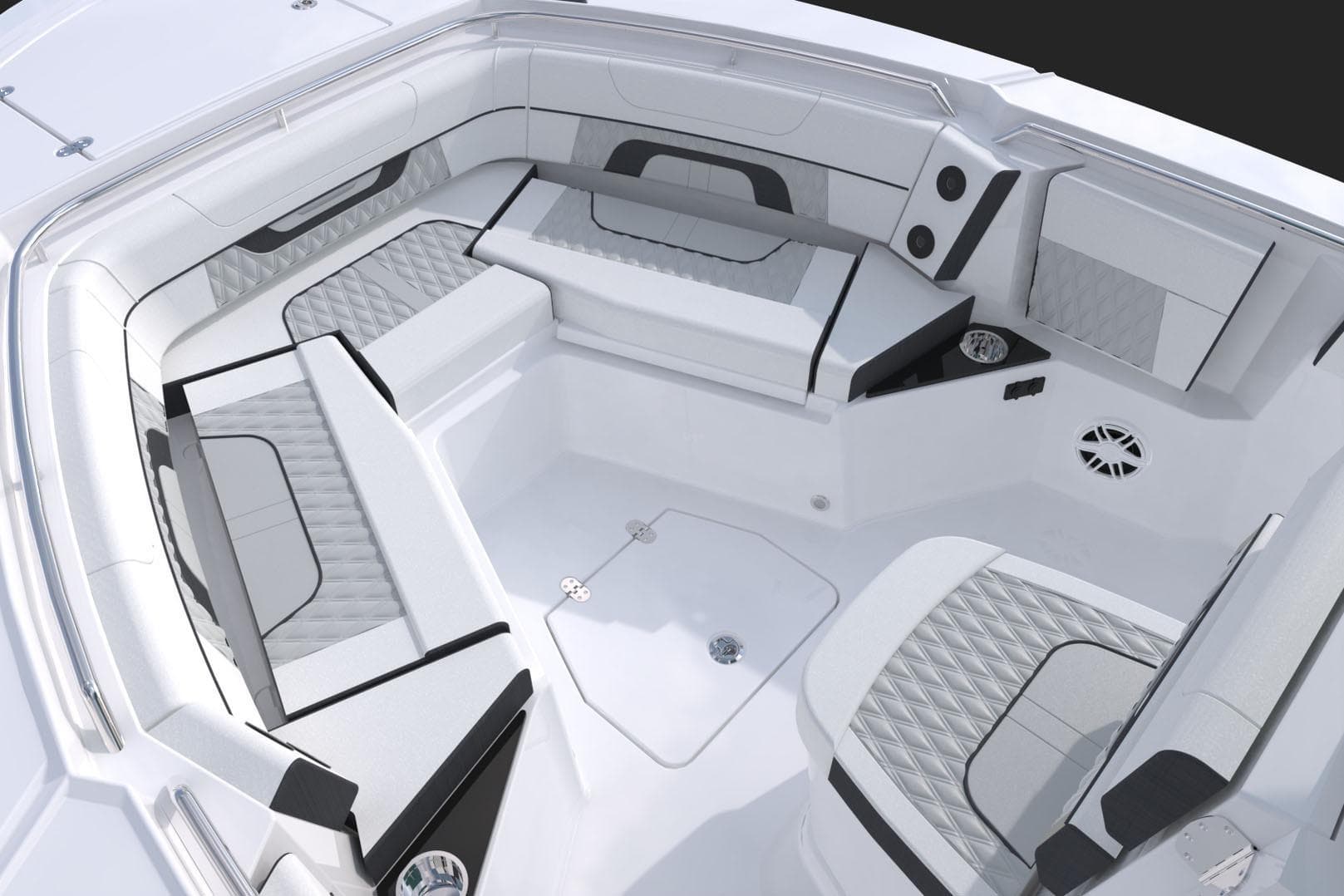 Manufacturer Provided Image: 2026 Blackfin 252 CC boat interior with luxurious seating and modern design.