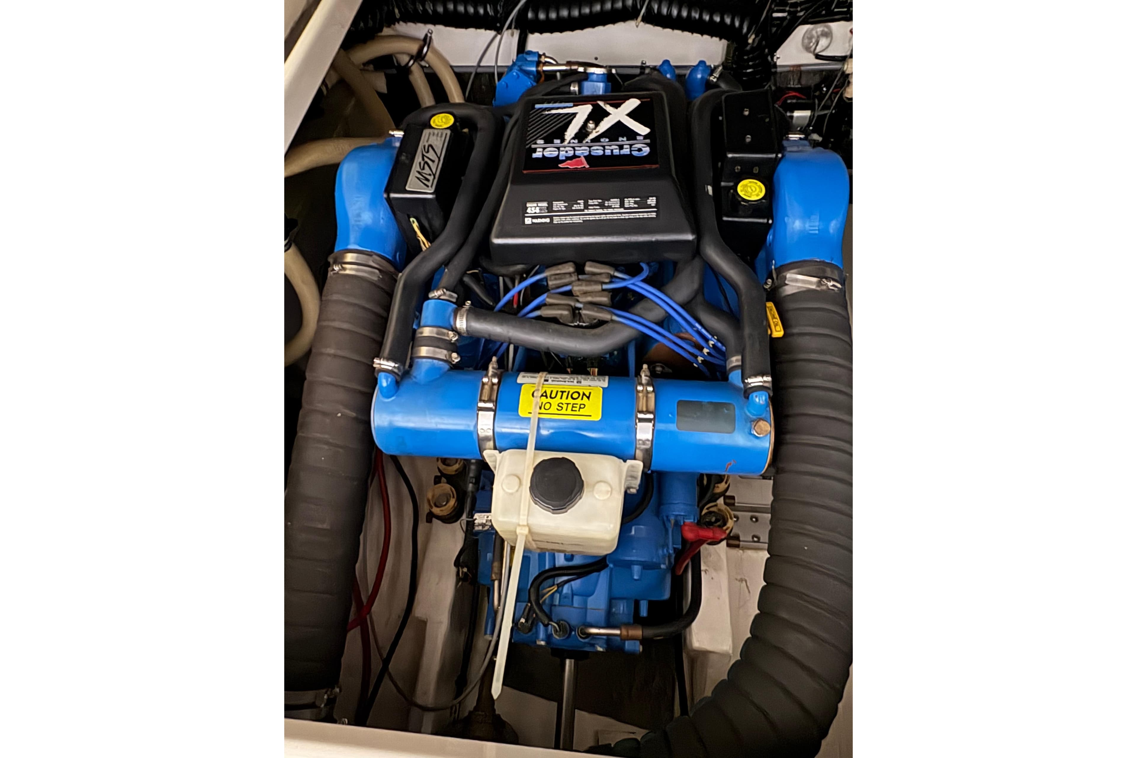 Engine of a 1994 Tiara Yachts 3100 Open, featuring Crusader 7.4L V8.
