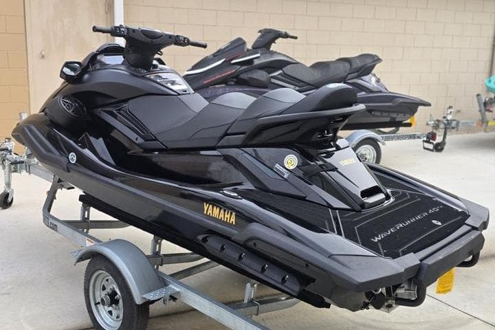 2026 Yamaha WaveRunner FX Limited SVHO in sleek black on a trailer.