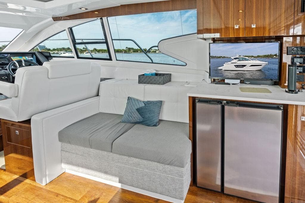 Luxurious interior of 2022 Cruisers Yachts 46 Cantius with modern amenities and elegant design.