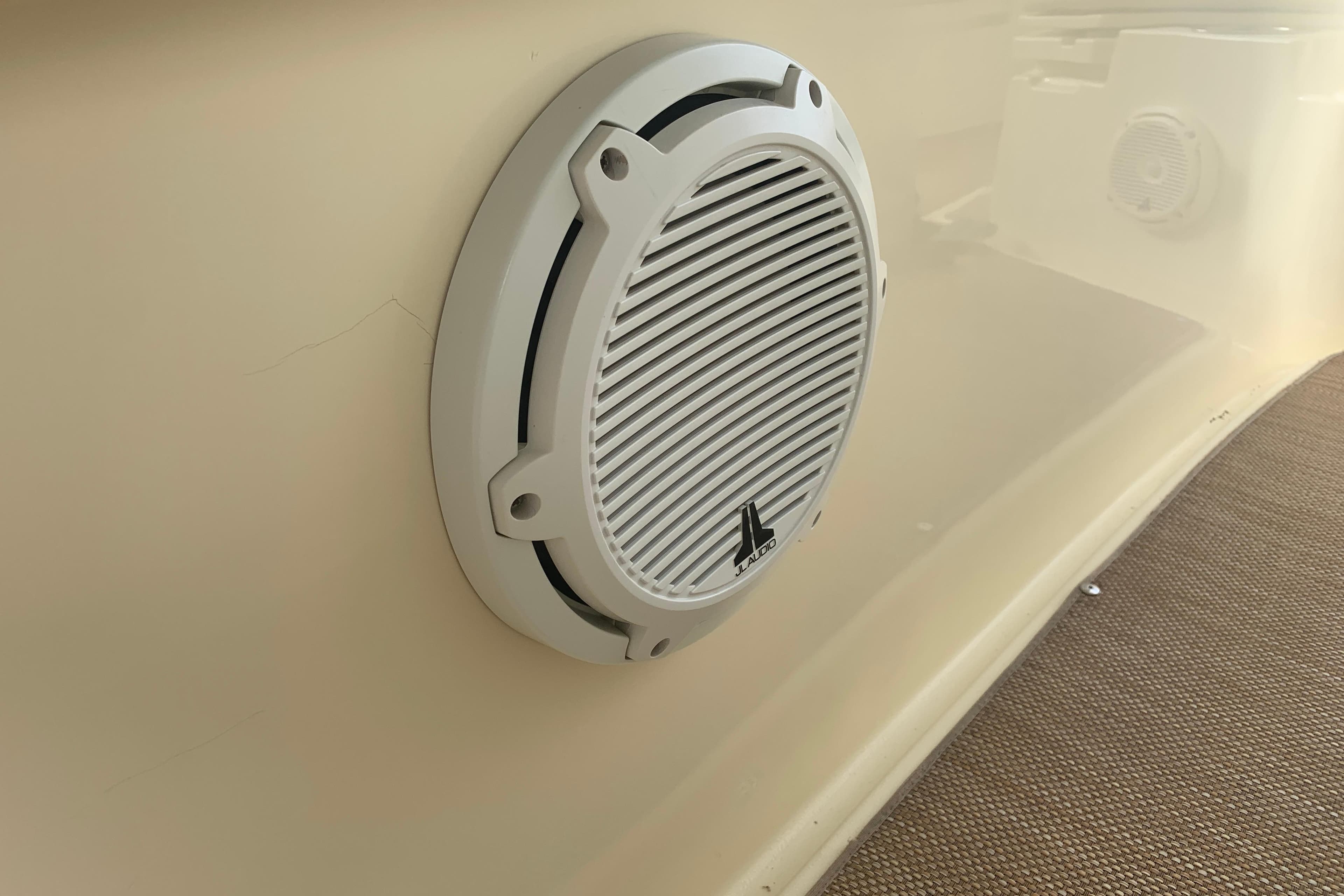 2019 Chris-Craft Catalina 27 boat speaker on beige interior panel.