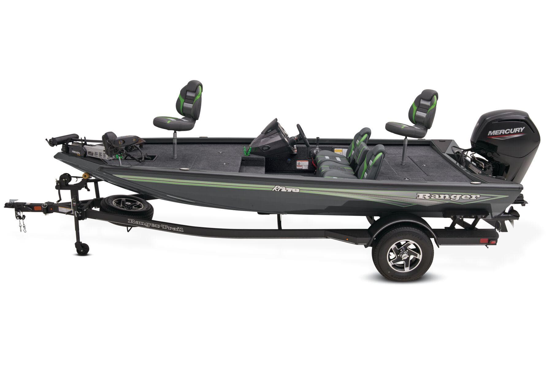 Manufacturer Provided Image: Manufacturer Provided Image: 2025 Ranger RT178 fishing boat with trailer and Mercury outboard motor.