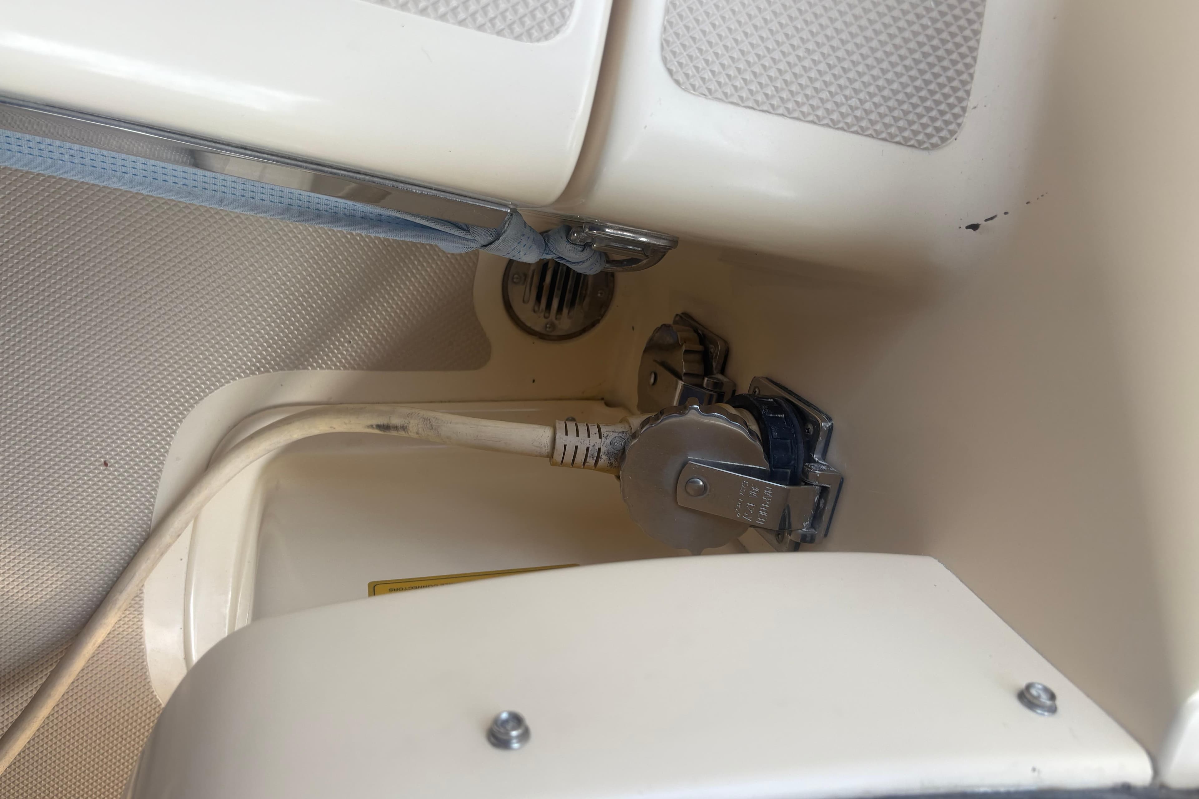 Power connection on a 1999 Island Packet 380 sailboat.