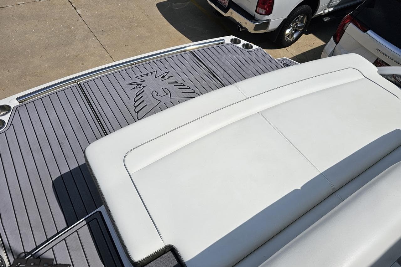 2020 Formula 330 Crossover Bowrider, featuring sleek deck design and comfortable seating.