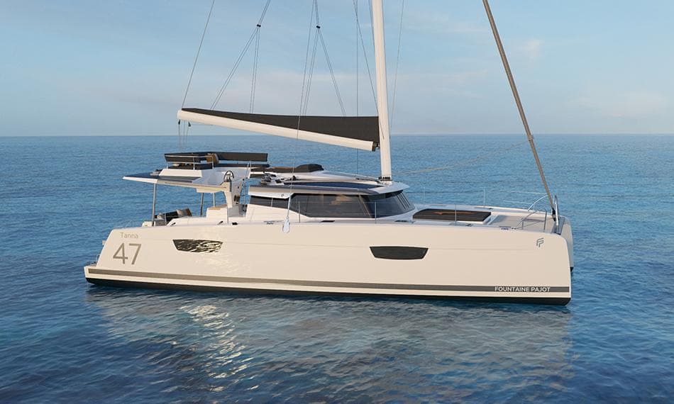 Manufacturer Provided Image: Fountaine Pajot Tanna 47 catamaran 2025 on calm sea.