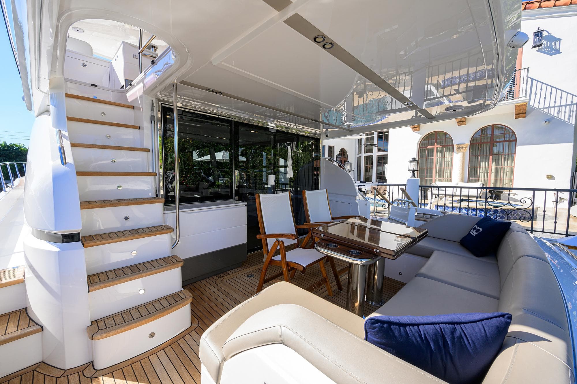 Luxurious interior of the 2021 Princess F70 yacht.