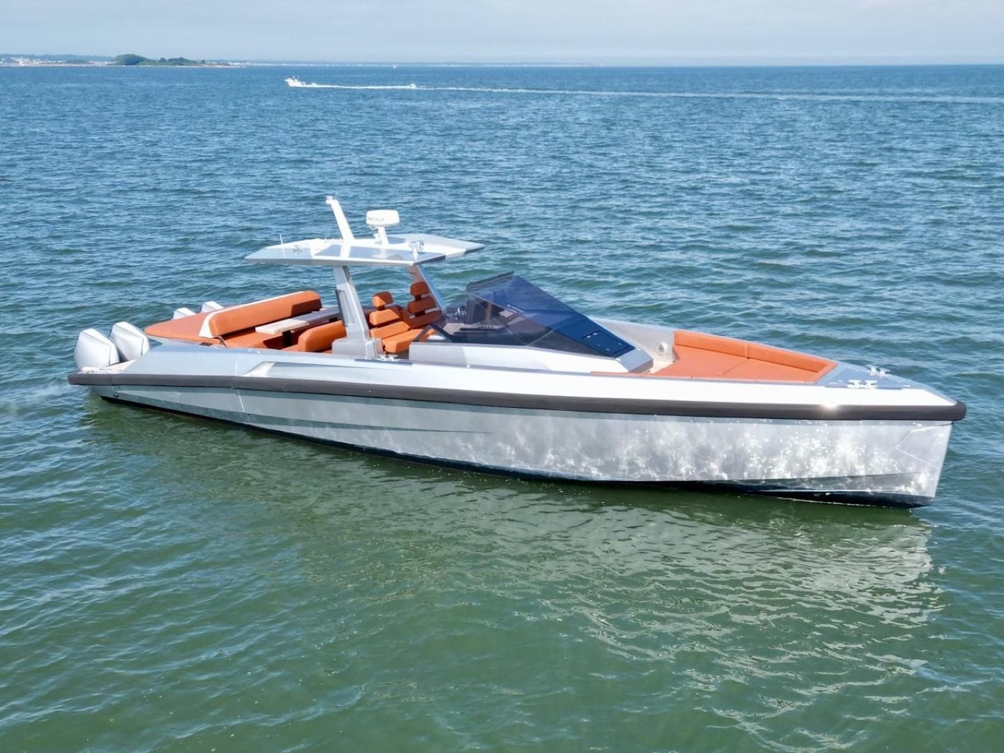 2023 Wally 48 X luxury yacht cruising on open water.