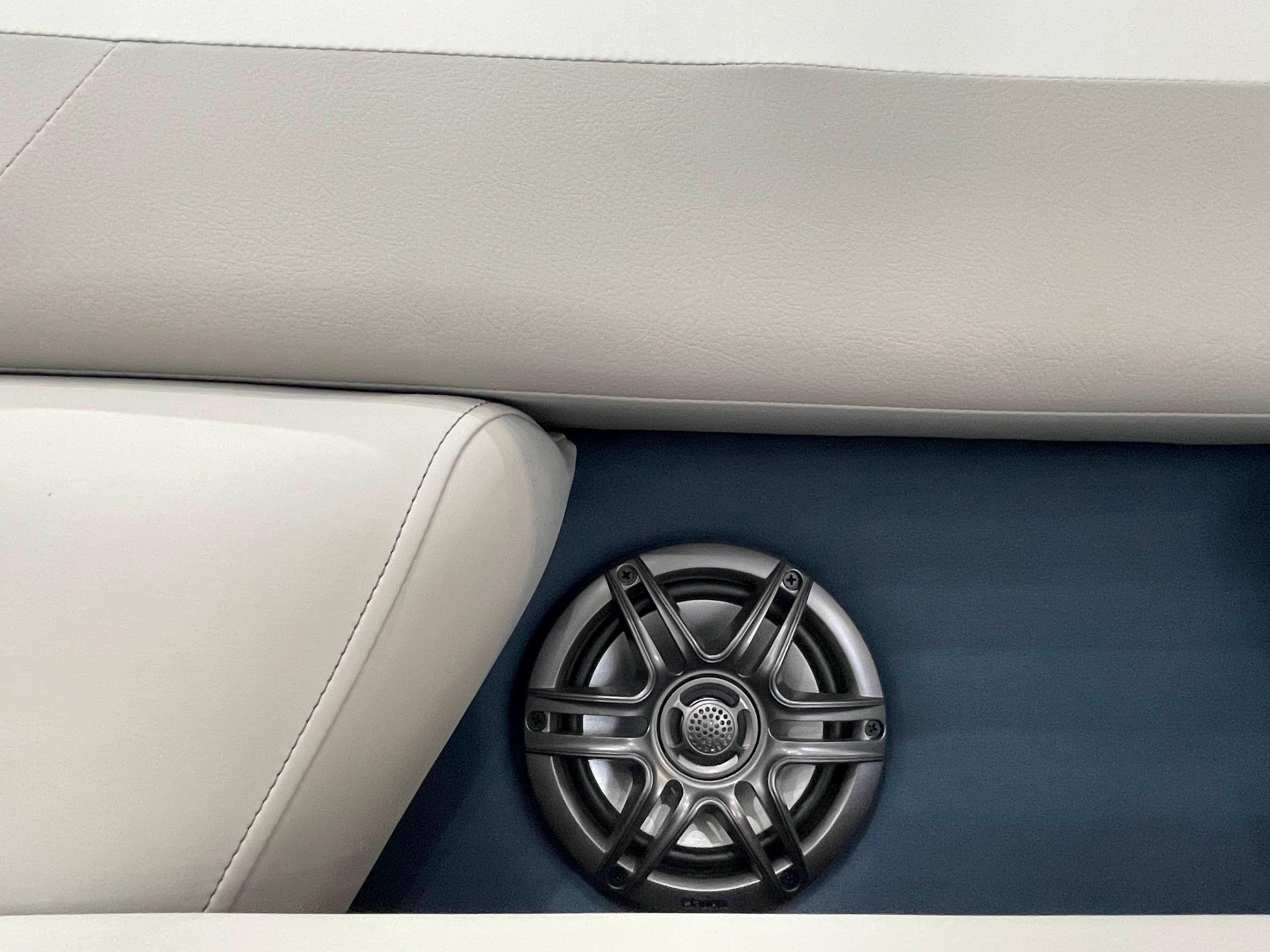 Speaker detail on 2025 Godfrey Sweetwater 2086 C boat interior.