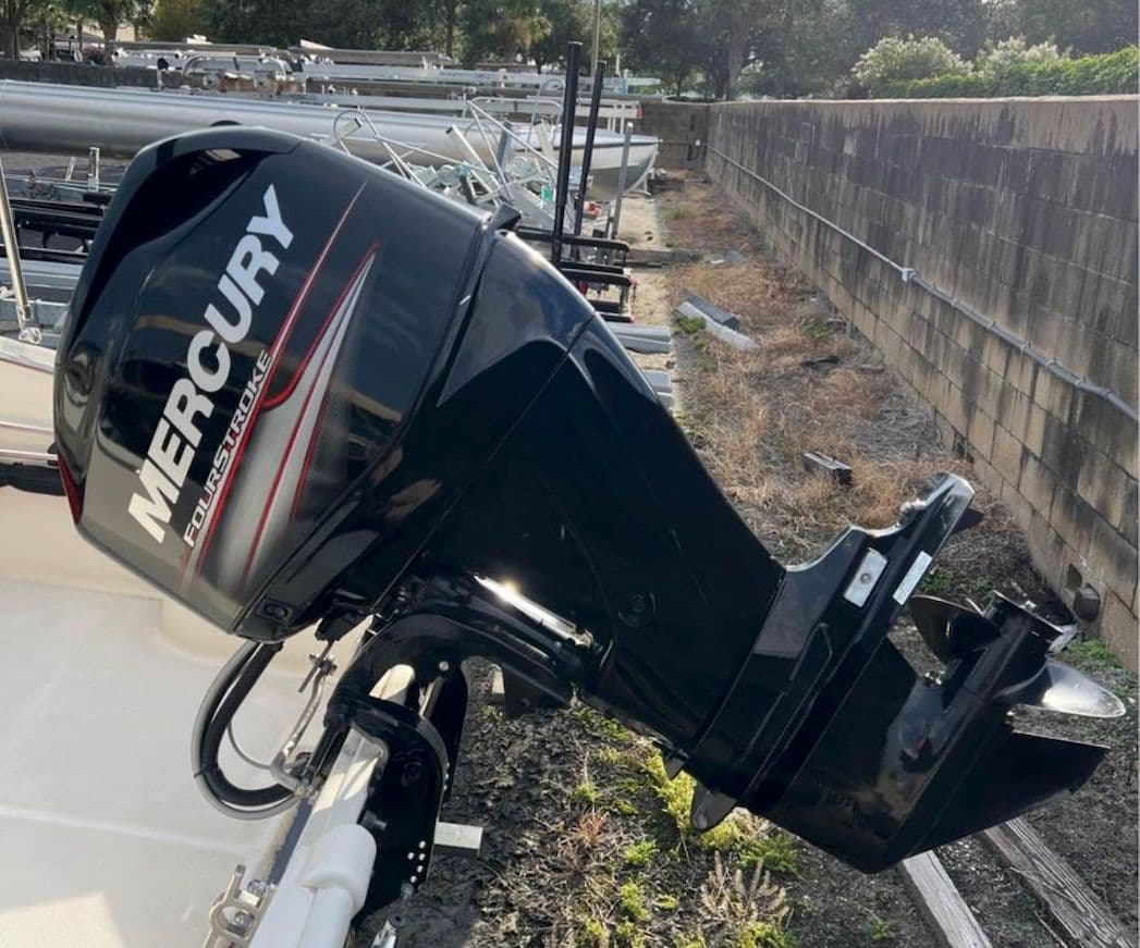2018 Boston Whaler 150 Super Sport with Mercury outboard motor.