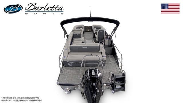 2026 Barletta Cabrio 22U pontoon boat, sleek design, spacious seating, and modern features.