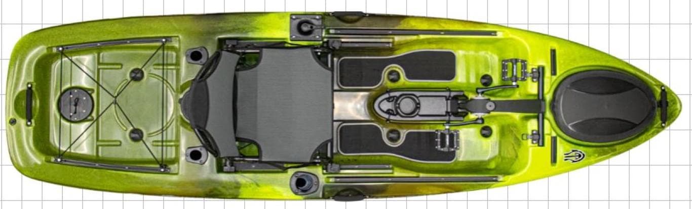 2023 Native Watercraft Slayer Propel 10 kayak, top view, green and black.