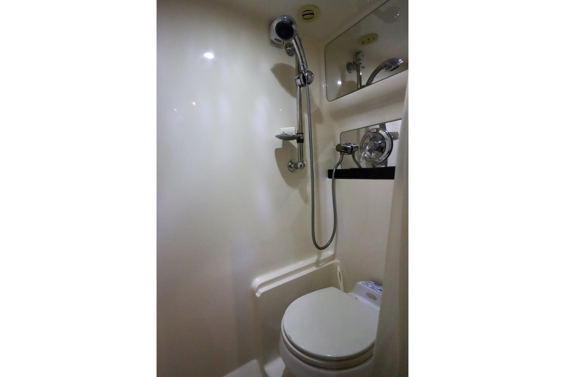 2006 Regal Commodore 4460 bathroom with shower and toilet.