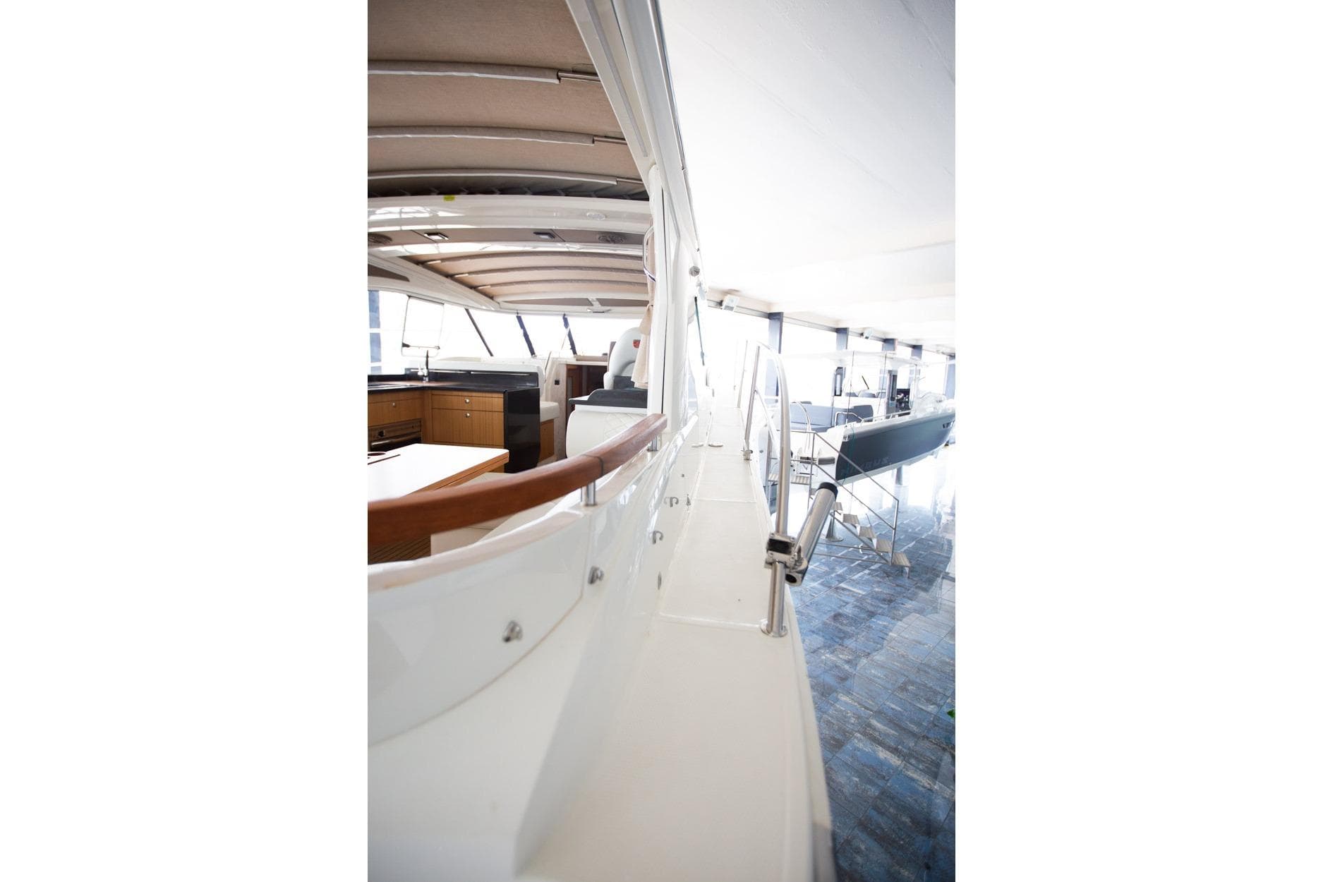 2022 Marex 360 Cabriolet Cruiser interior with sleek design and modern amenities.