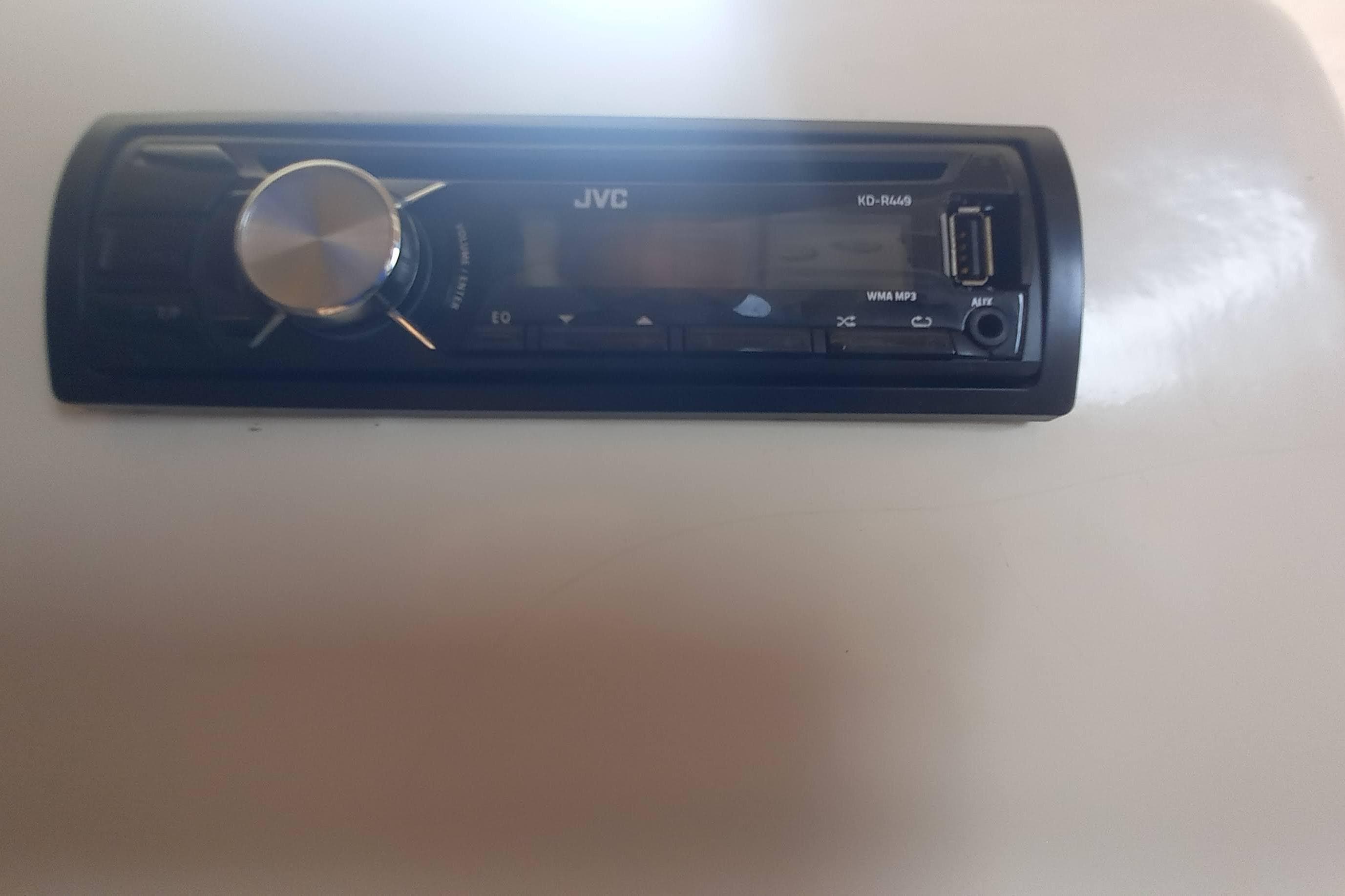 JVC car stereo system in a 1993 Fountaine Pajot Antigua 37 yacht.