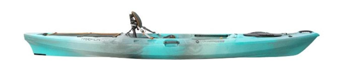 2023 Wilderness Systems Tarpon 120 kayak, turquoise and grey, side view.