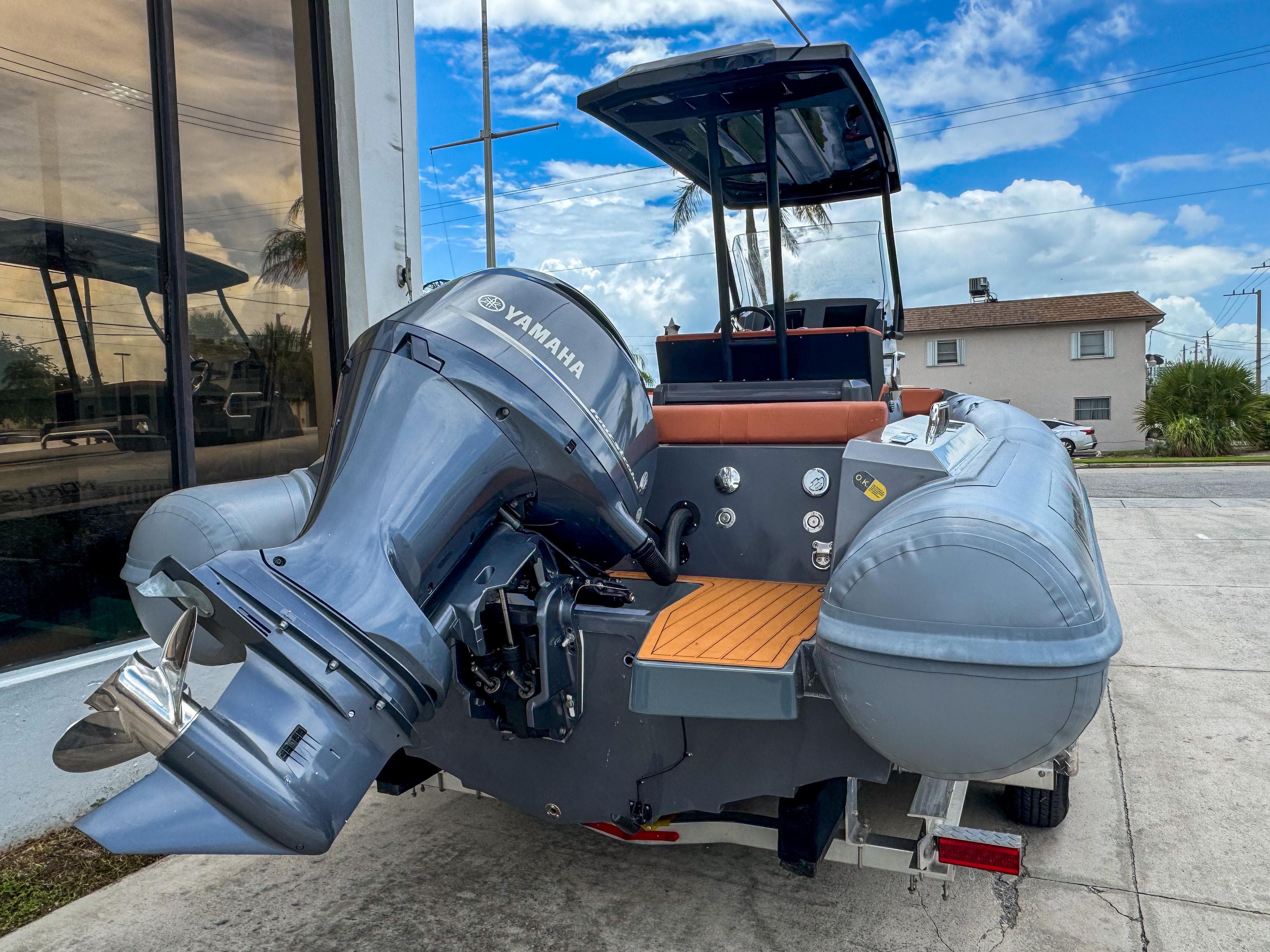 2023 Northstar Orion 7 boat with Yamaha engine, parked outdoors on a sunny day.