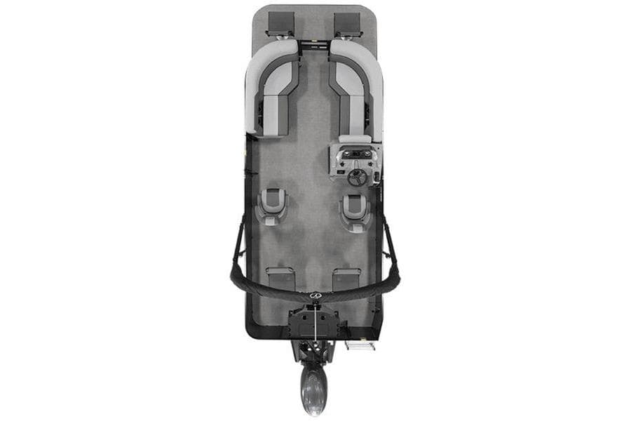 Top view of Veranda Fish 22F2 pontoon boat, 2026 model.