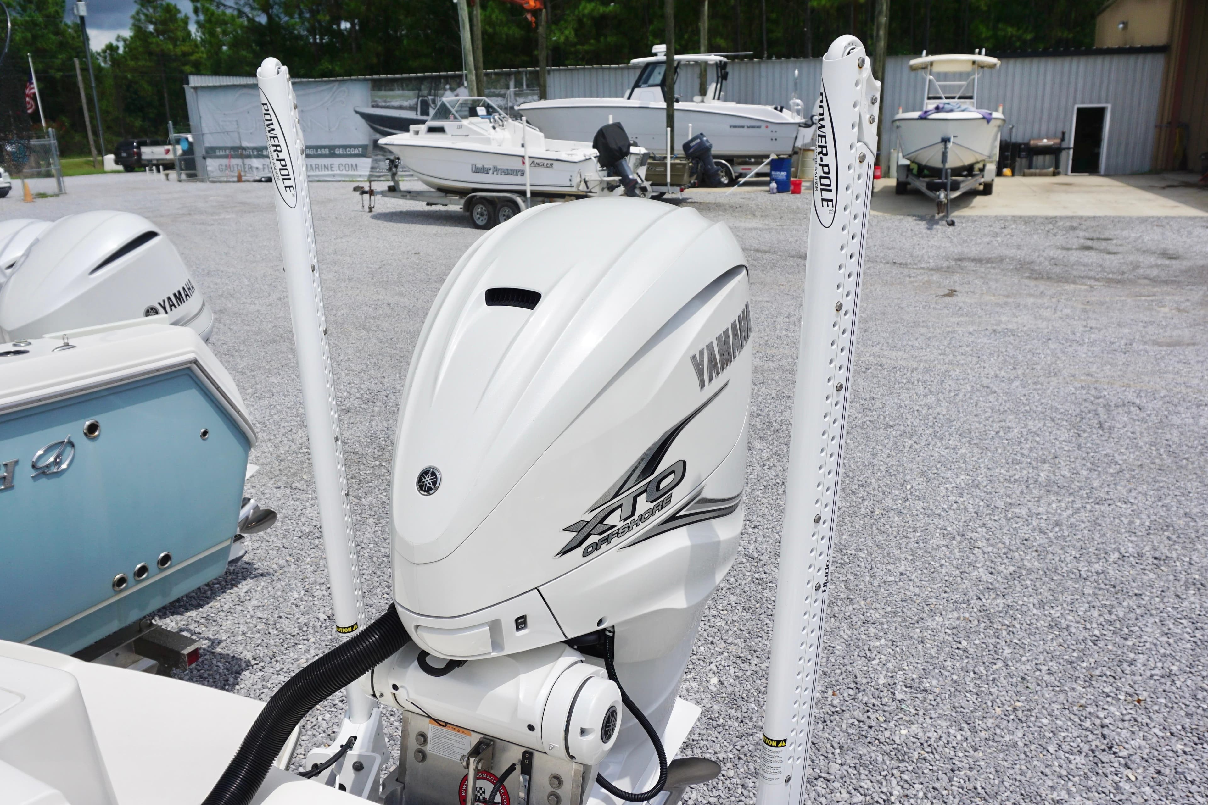 2024 Pathfinder 2700 Open with Yamaha XTO outboard motor and Power-Pole anchors.