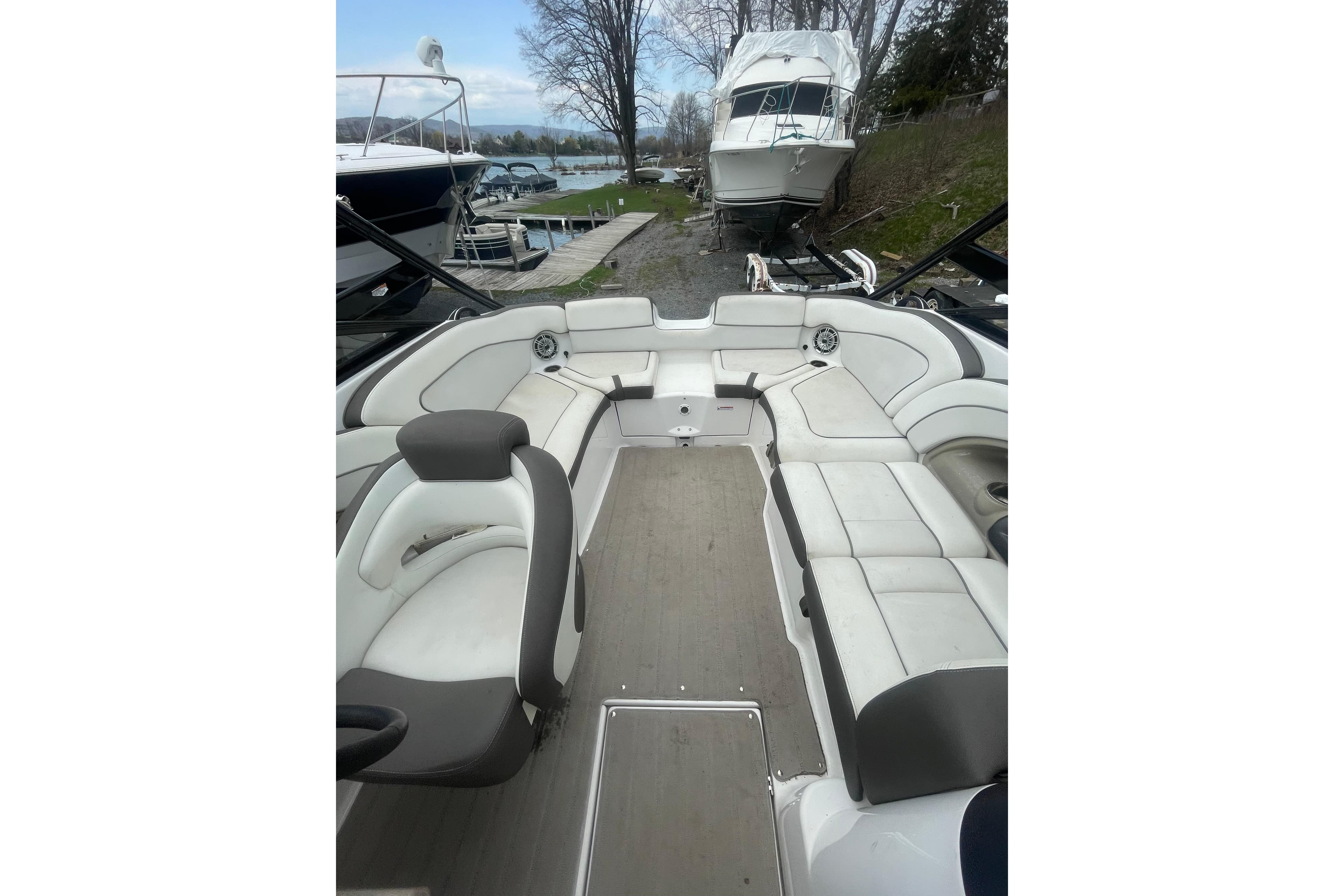 2014 Yamaha Boats 242 Limited interior with spacious seating and elegant design.