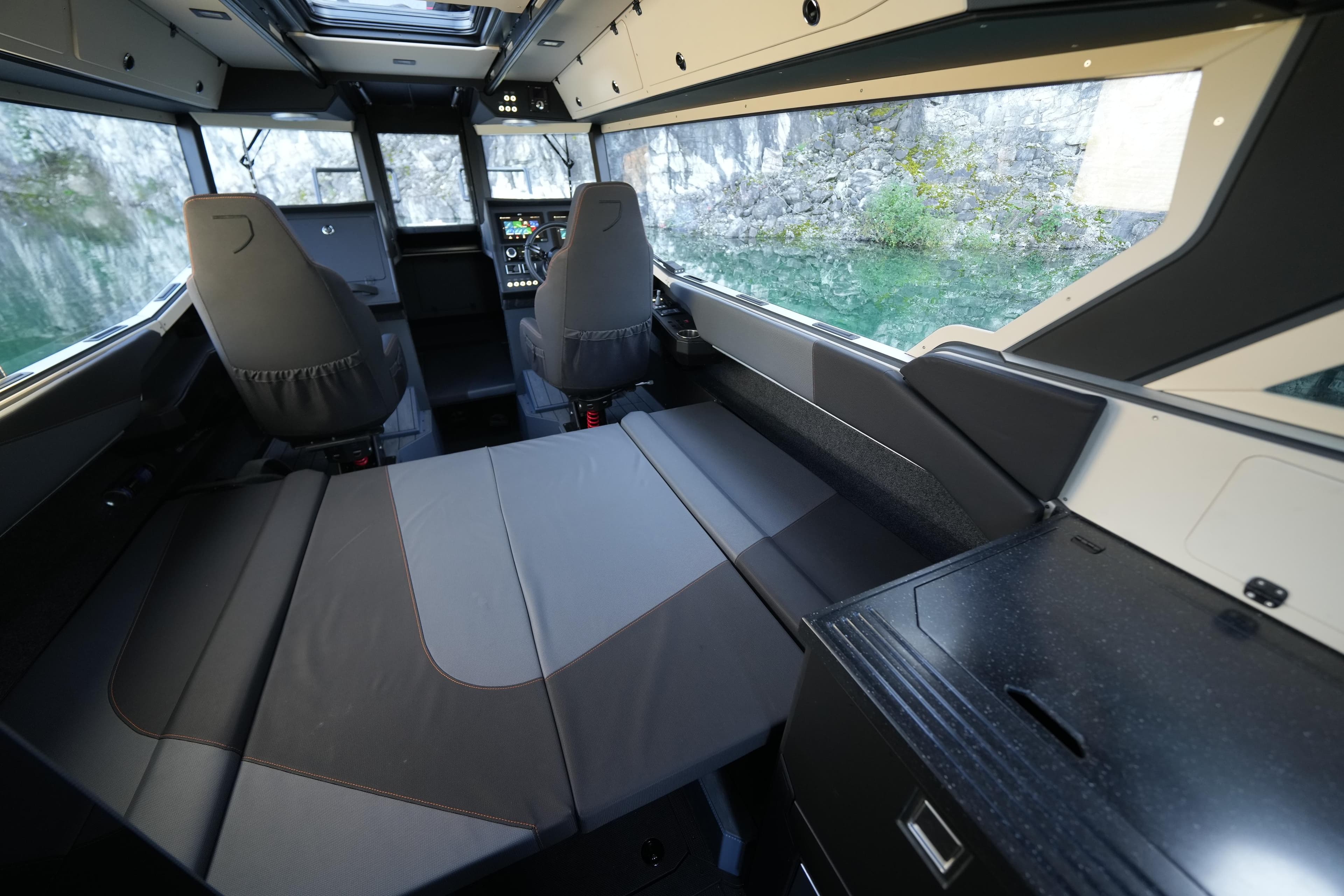 Interior of 2026 Jaktar J30 Black Vision, featuring modern seating and sleek design.