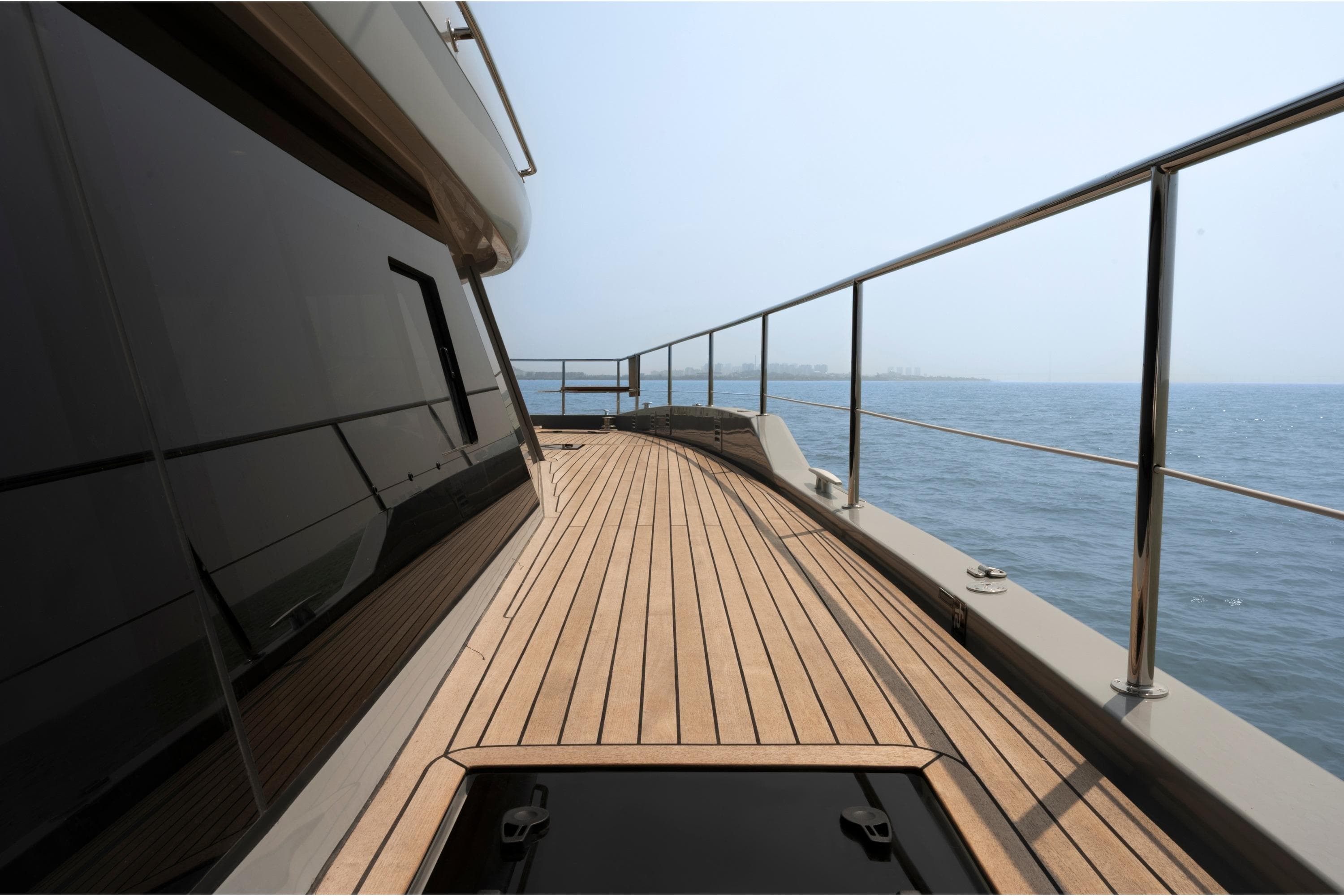 Deck view of 2026 Heysea SV60 yacht cruising on open water.