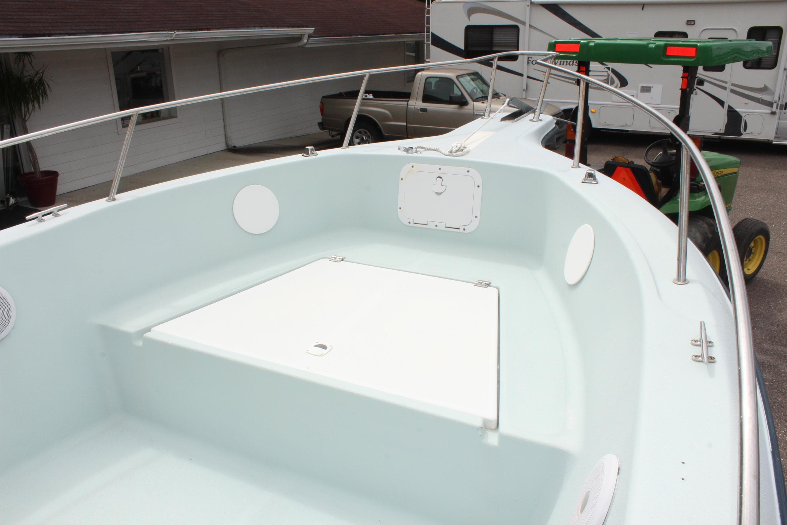 Sea Fox 230 Center Console boat, 2001 model, front deck view.