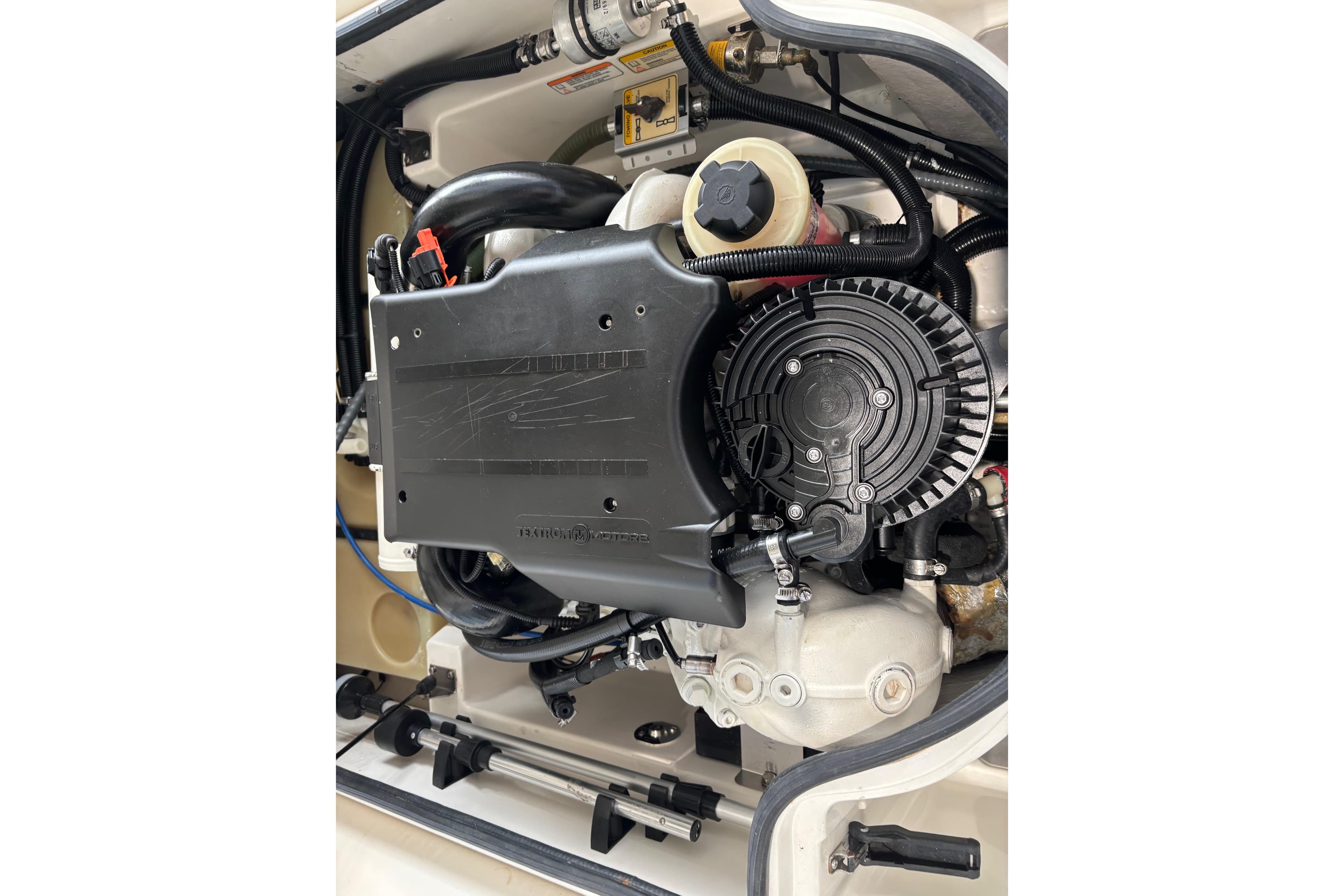 Engine of 2017 Williams Jet Tenders Turbojet 385, showcasing intricate mechanical components.