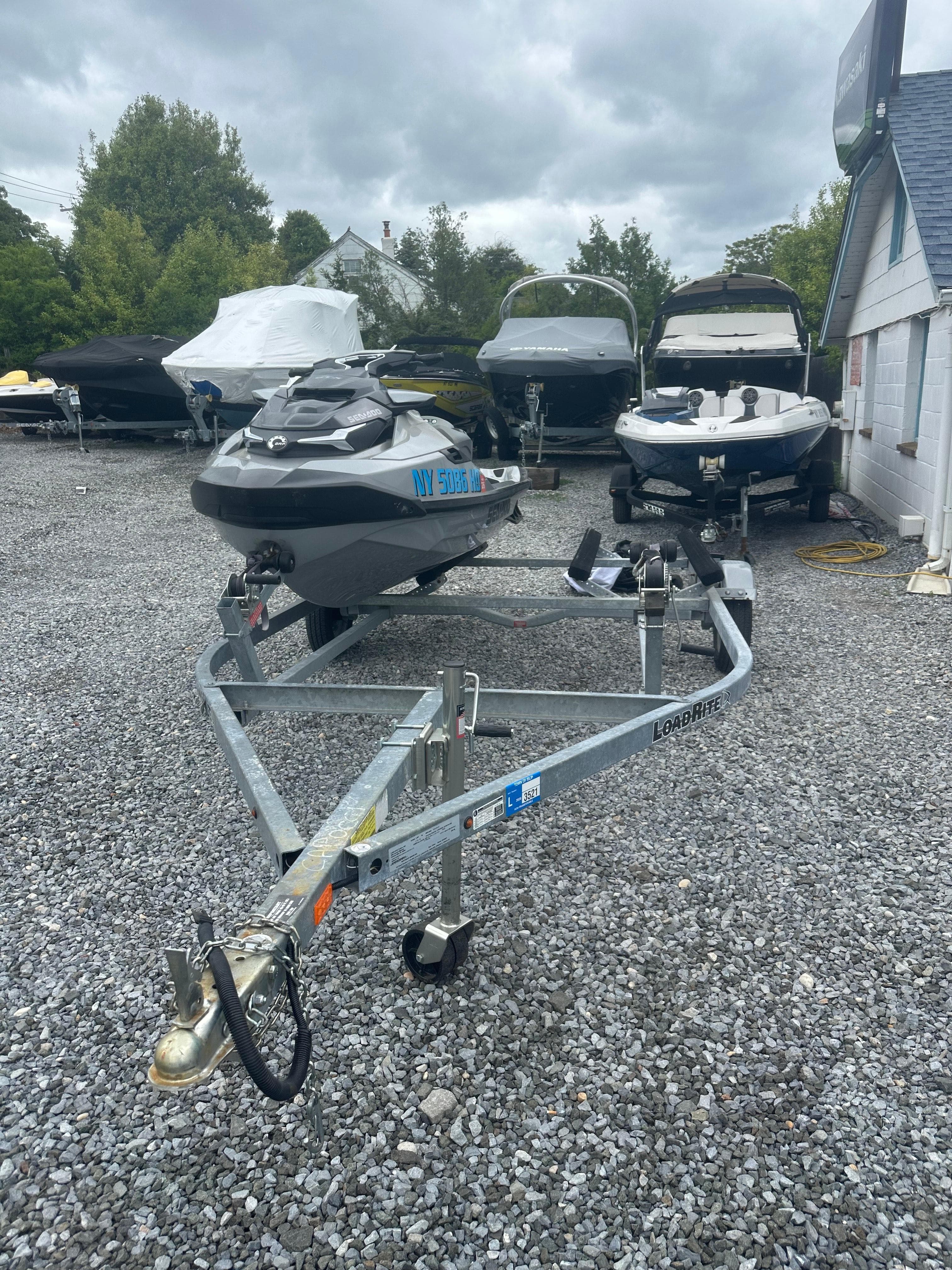 2020 Sea-Doo GTX Limited 300 on trailer in a boatyard.