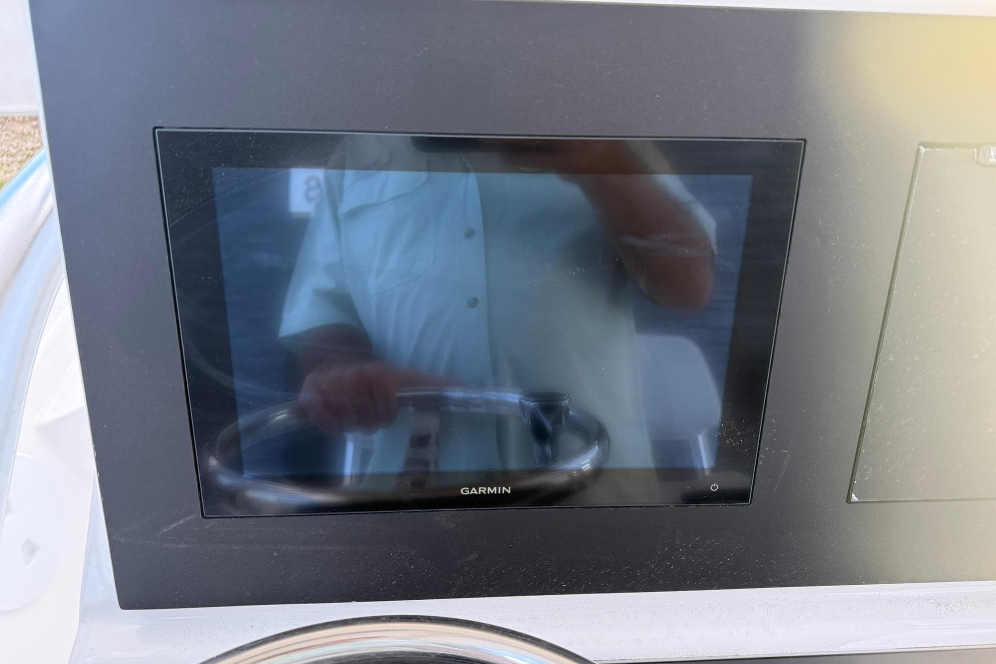 Garmin display on 2026 Bay Rider 219 Bay boat dashboard.