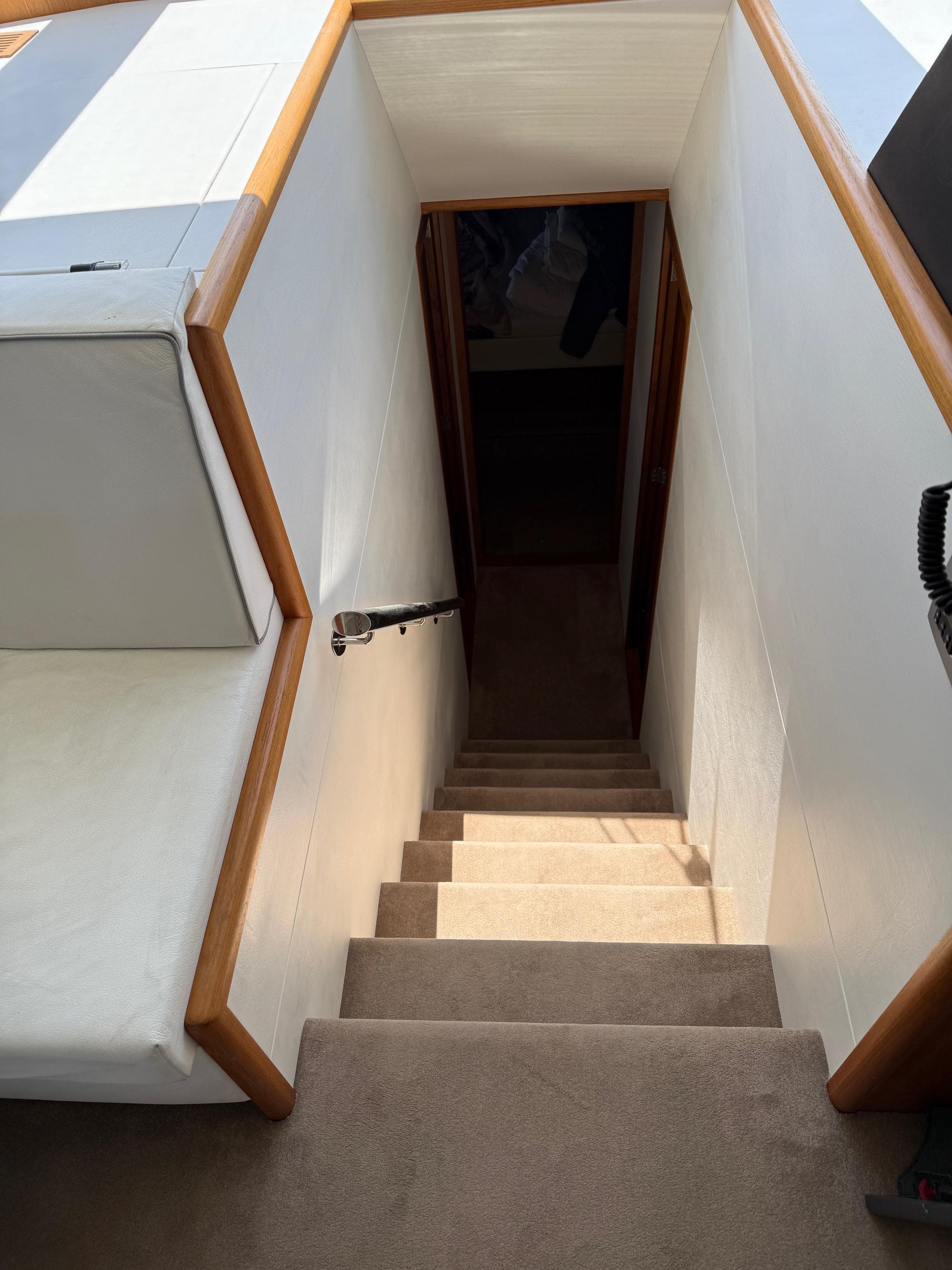 Staircase leading below deck on 2011 Van der Heijden Superior 2000 yacht.
