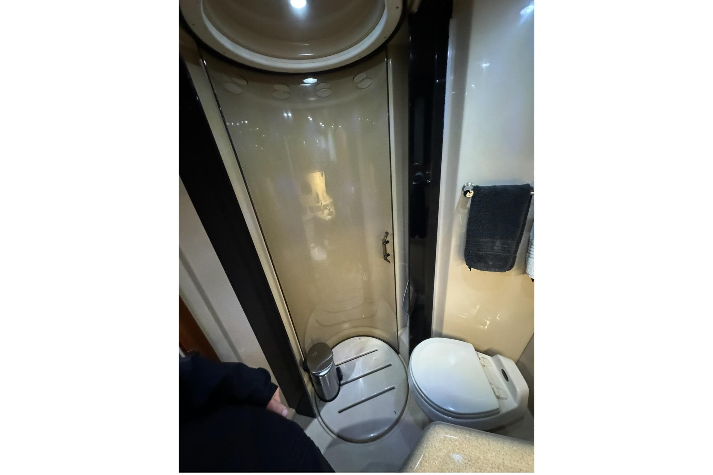 Bathroom interior of 2003 Cruisers Yachts 4370 Express with shower and toilet.