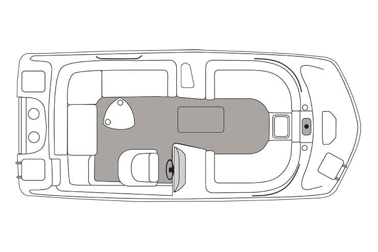 Manufacturer Provided Image: Top view layout of 2018 Hurricane SunDeck Sport 188 OB boat.