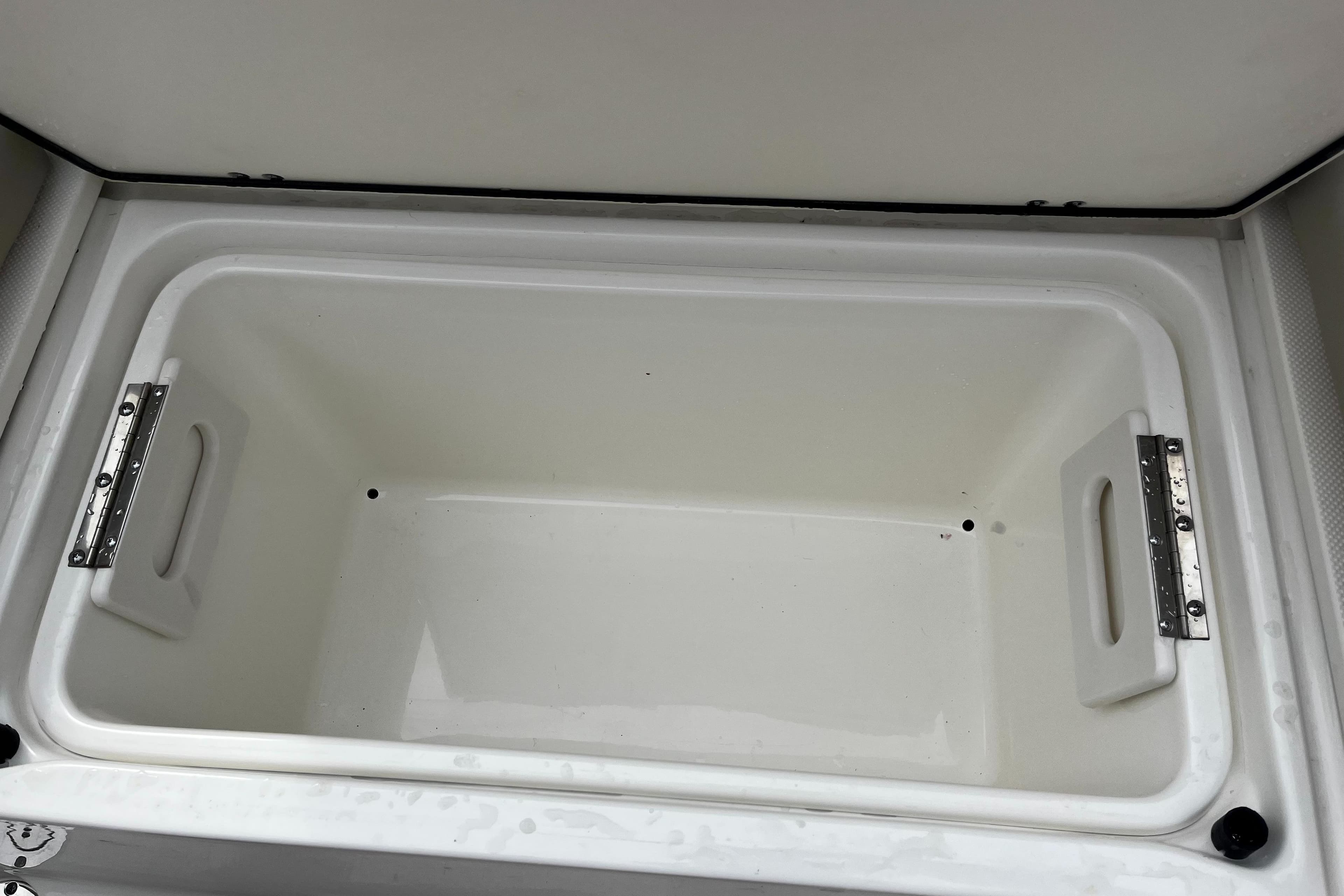 Open storage compartment in 2025 Key West 263 FS boat.