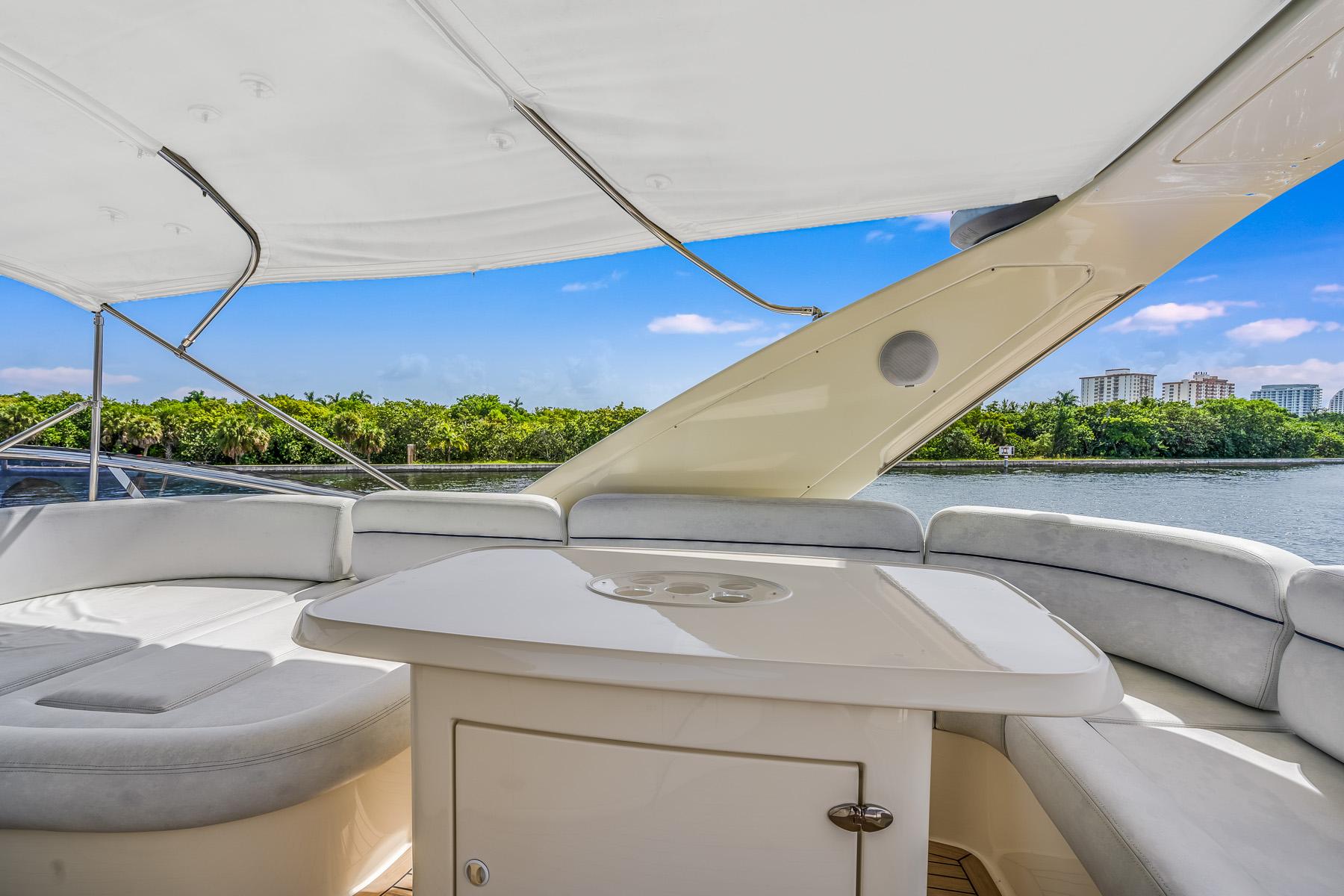 Luxurious interior of a 2009 Azimut 62E yacht.