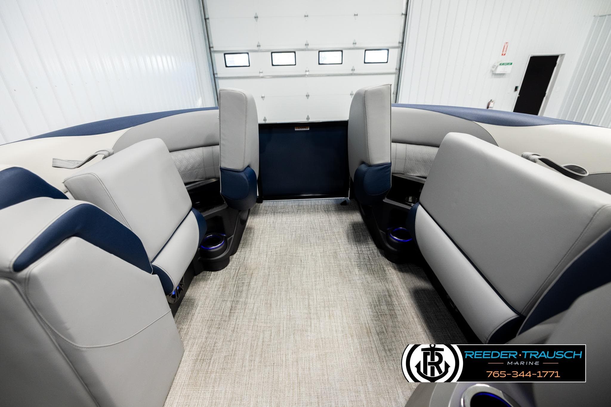 Luxurious interior of 2026 Avalon LSZ QLS boat with plush seating and modern design.
