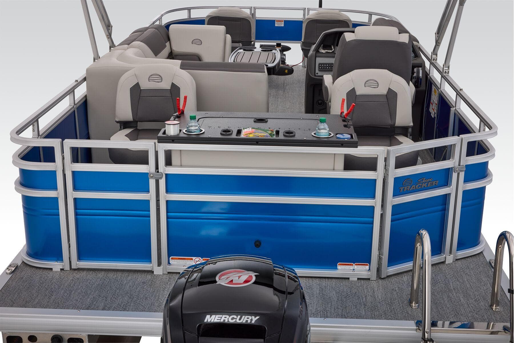 Manufacturer Provided Image: 2026 Sun Tracker Fishin' Barge 20 DLX pontoon boat with Mercury engine, blue exterior.